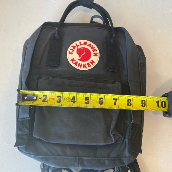 Fjallraven Kanken Mini Backpack Bag Black EUC Outdoor Hiking - Picture 11 of 15